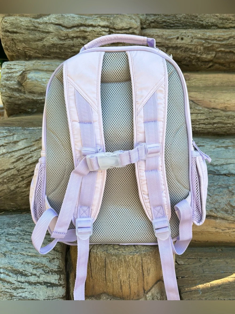New Pottery Barn Mackenzie Puffer Lavender Bows Backpack Size Small